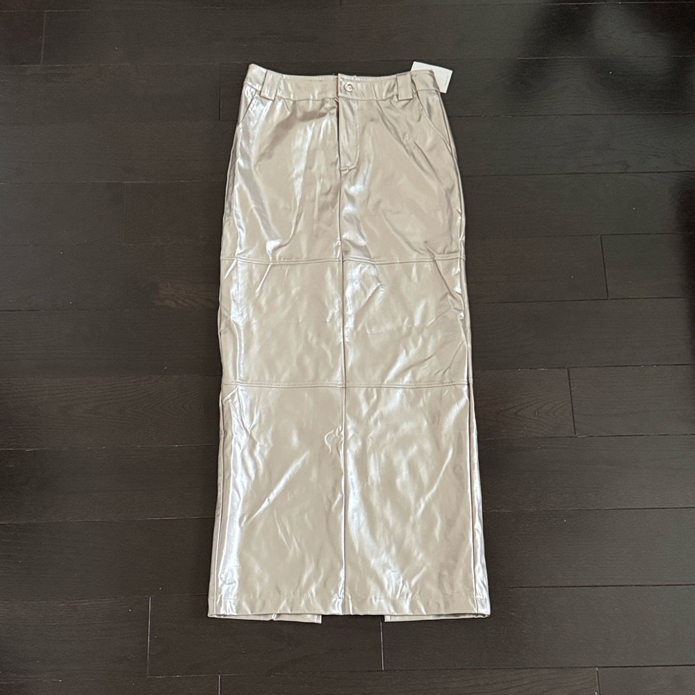F21 Silver Maxi Skirt